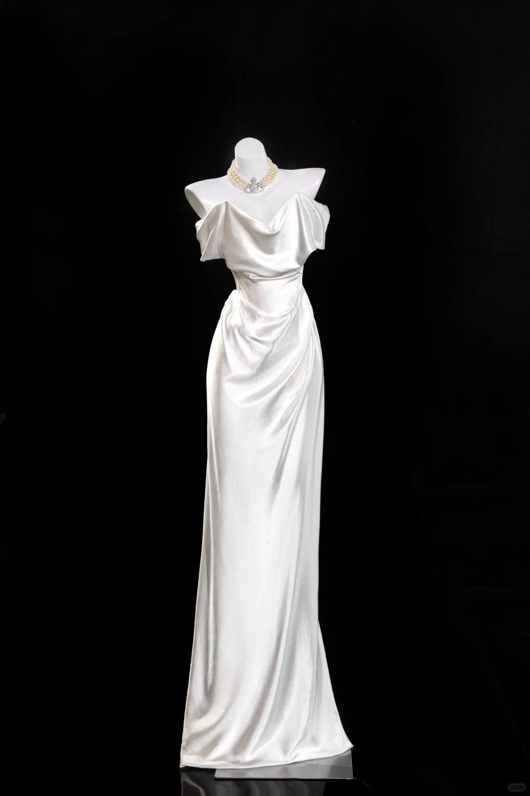 Simple Elegant Mermaid Off-the-Shoulder Satin Long Prom Dresses Formal Dress - FashionDia