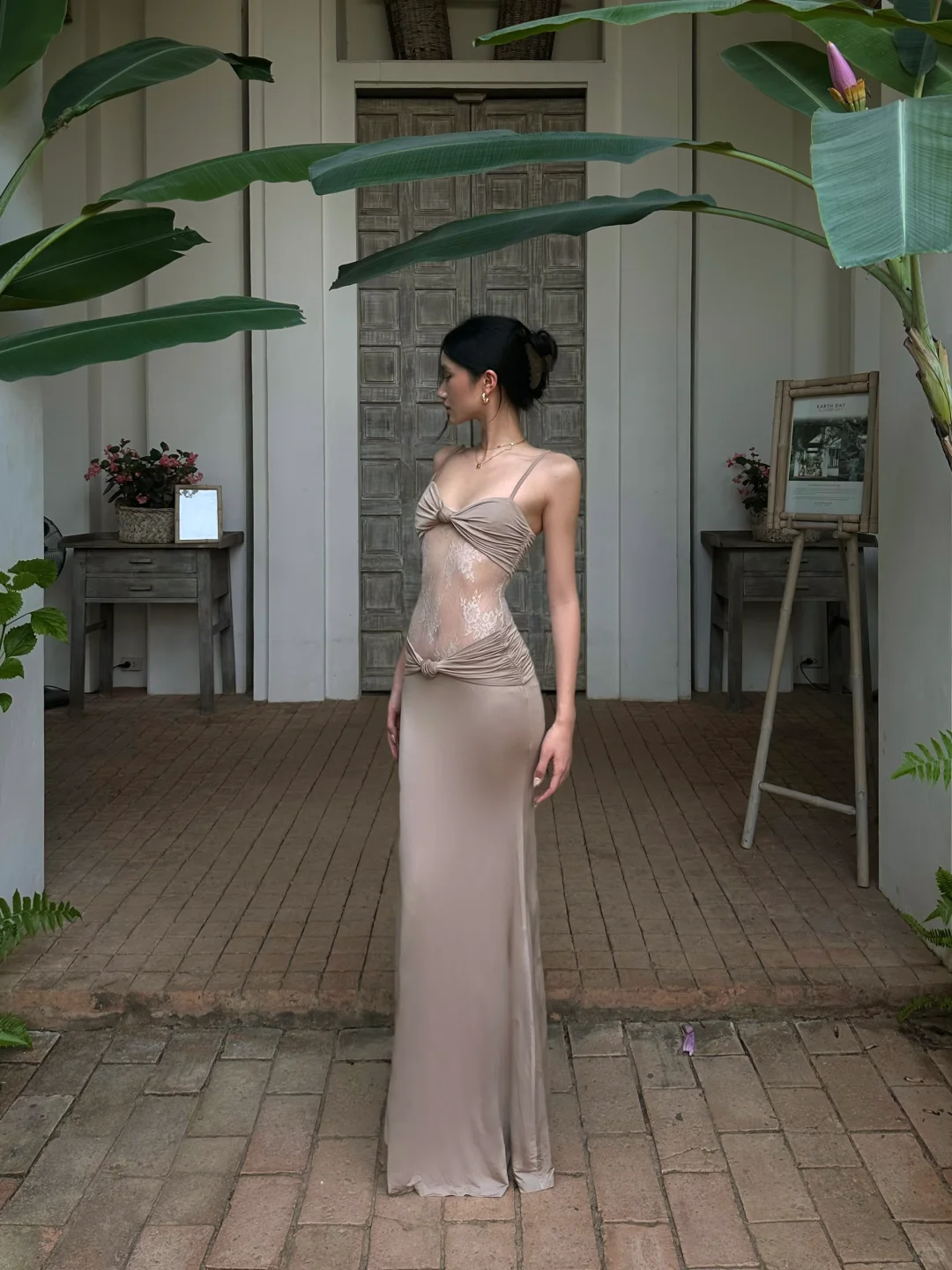 Sexy Bodycon Mermaid Spaghetti Straps Satin Lace Pleated Long Prom Dresses Formal Dress - FashionDia