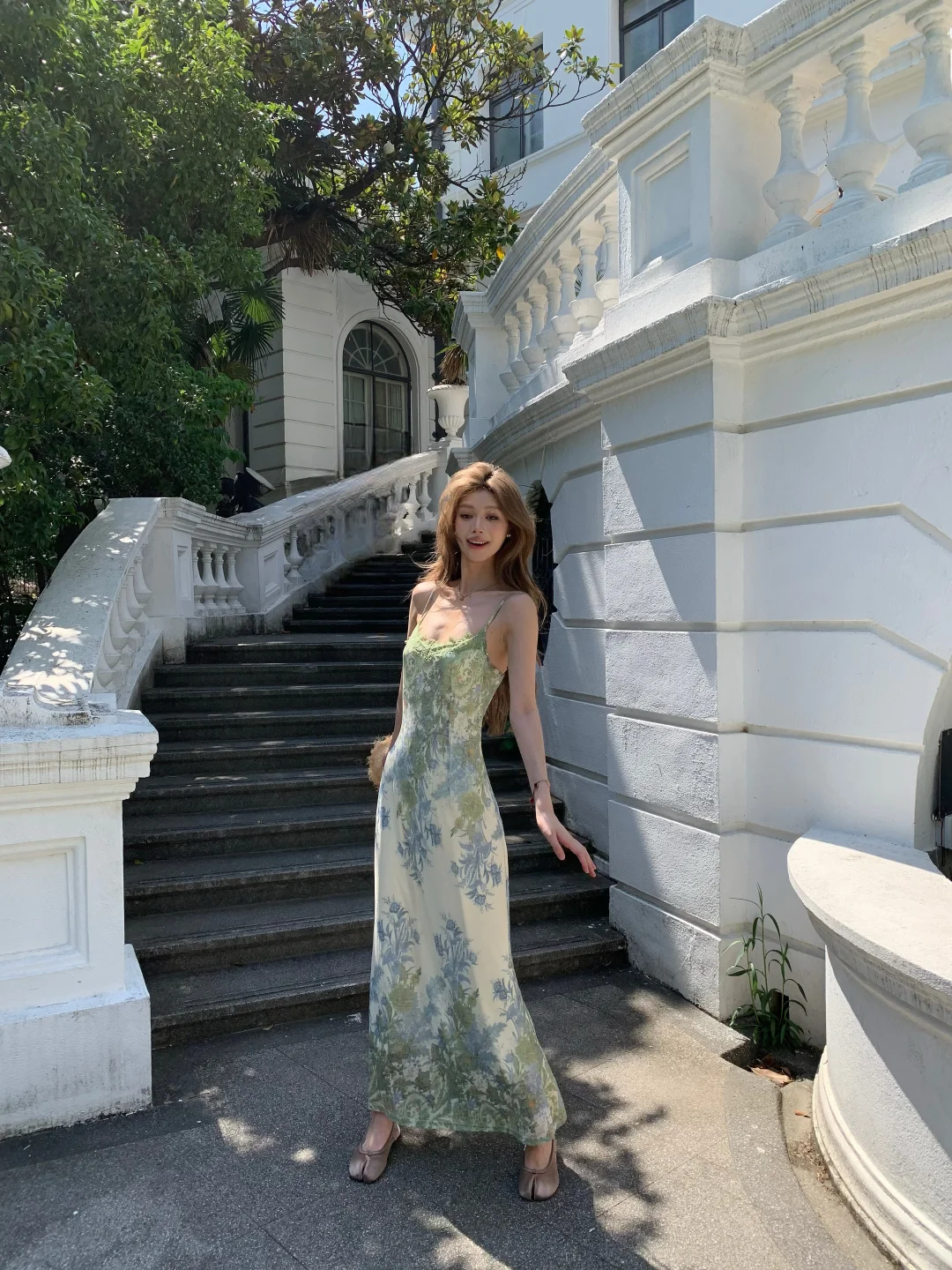Elegant Mermaid Spaghetti Straps Satin Printed Lace Long Prom Dresses Formal Dress - FashionDia