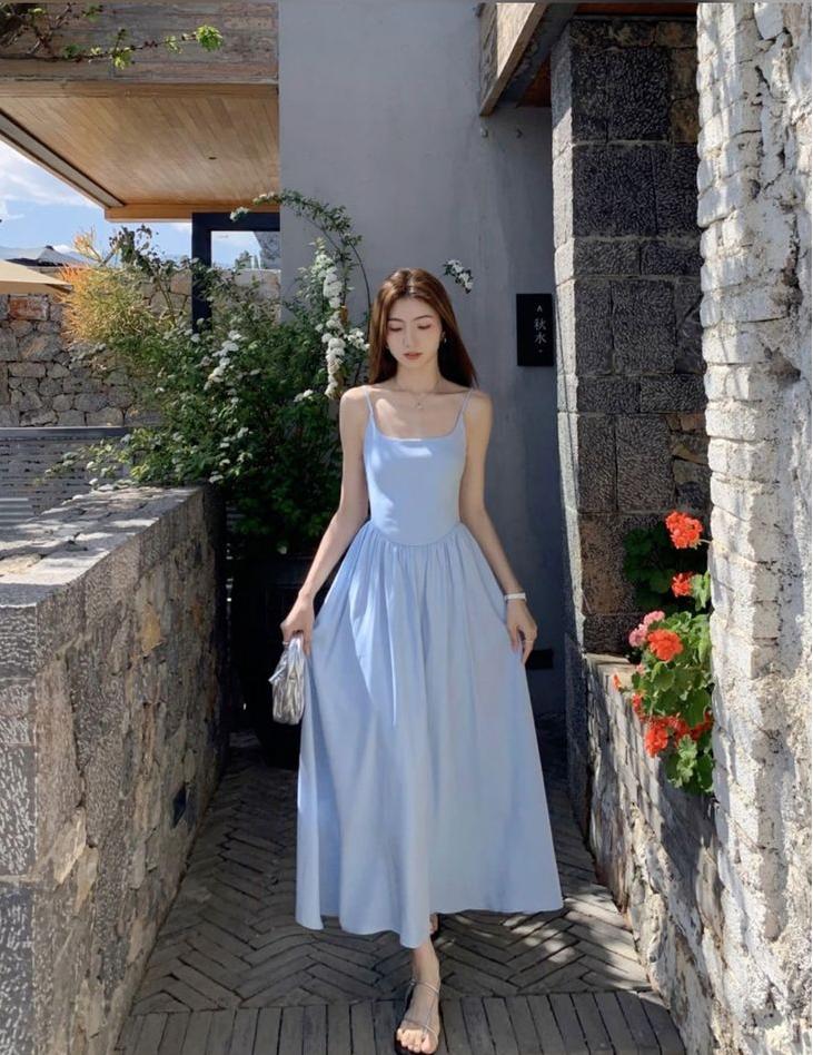Classy A-Line Spaghetti Straps Satin Long Prom Dresses Formal Dress - FashionDia