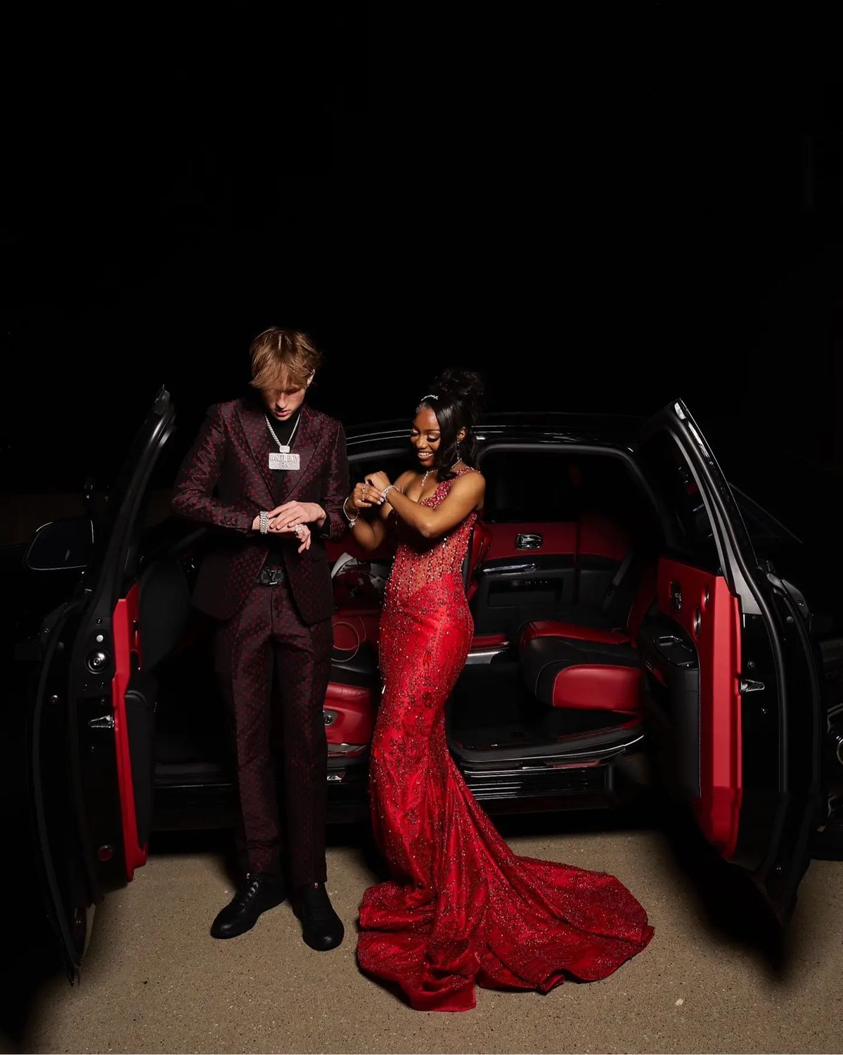 Red Mermaid Long Prom Dresses Formal Evening Dress - View 6 | FashionDia