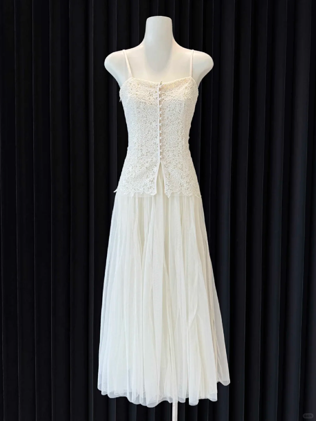 Classy A-Line Spaghetti Straps Chiffon Lace Long Prom Dresses Formal Dress - FashionDia