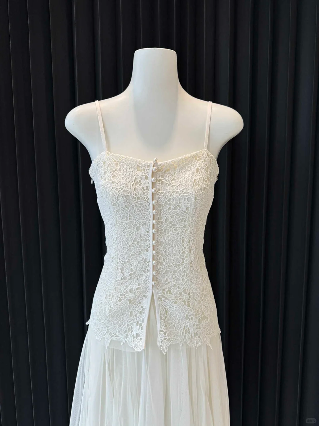 Classy A-Line Spaghetti Straps Chiffon Lace Long Prom Dresses Formal Dress - View 6 | FashionDia