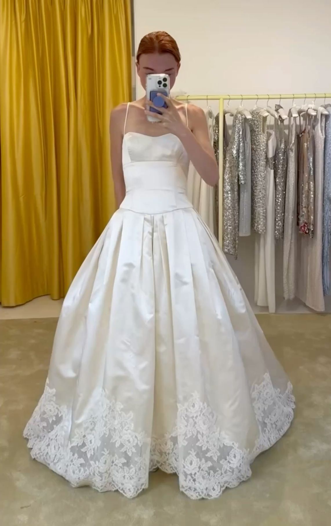 Pretty A-Line Spaghetti Straps Stain Lace Long Prom Dresses Formal Dress - View 6 | FashionDia