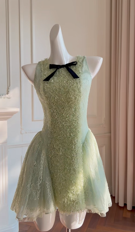Chic A-Line Tulle Lace Short Homecoming Dress 19th Birthday Outfits - FashionDia
