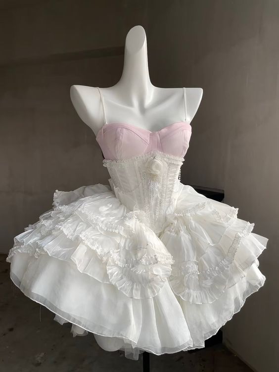 Style Cute 16th Ball Gown Spaghetti Straps Satin Lace Short Homecoming Dress Birthday Outfits - FashionDia