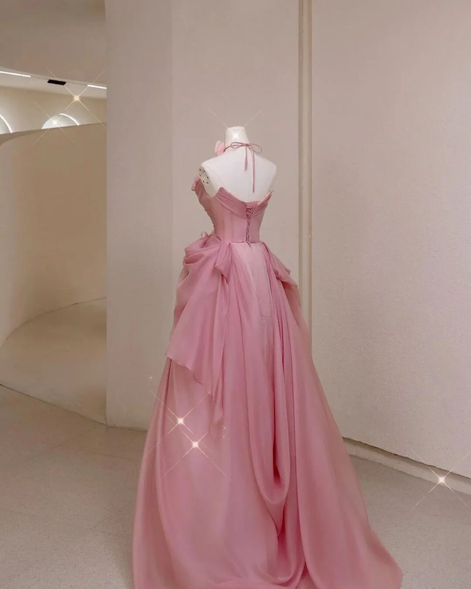 Princess Ball Gown Strapless Chiffon Tulle With Flowers Long Prom Dress,Formal Dress - View 5 | FashionDia