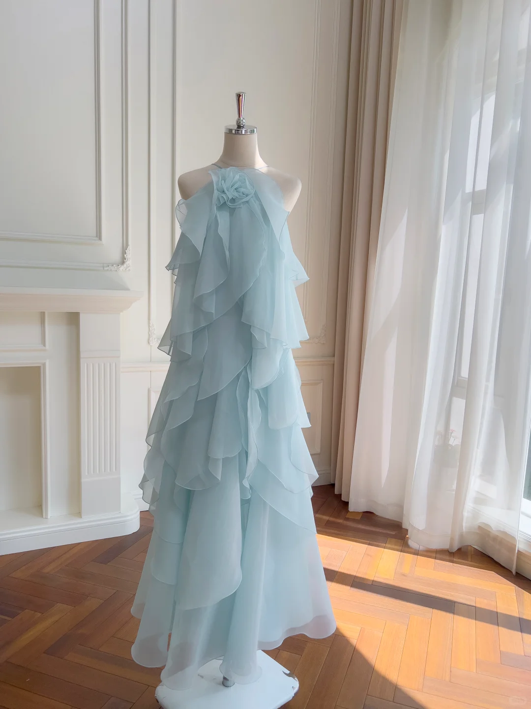 Lovely A-Line Halter Chiffon Long Prom Dress,Formal Dress - FashionDia