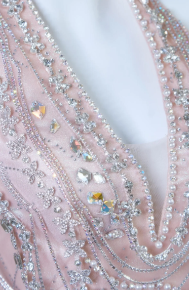 Gorgeous Mermaid Halter Light Pink Satin Beaded Long Prom Dress,Formal Evening Dress - View 4 | FashionDia