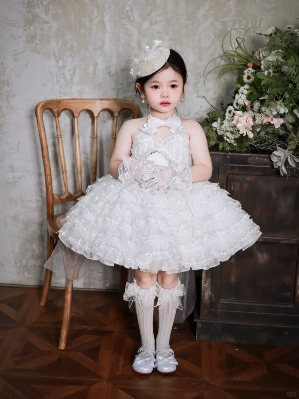 Cute Ball Gown Halter Tulle Flower Girl Dress - FashionDia