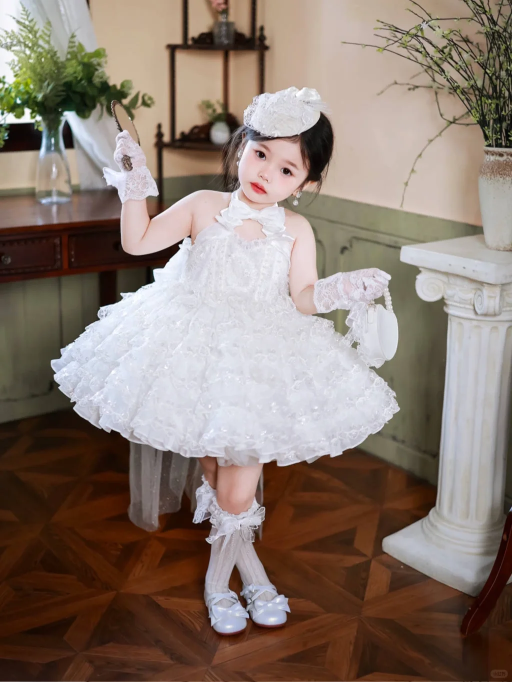 Cute Ball Gown Halter Tulle Flower Girl Dress - View 7 | FashionDia