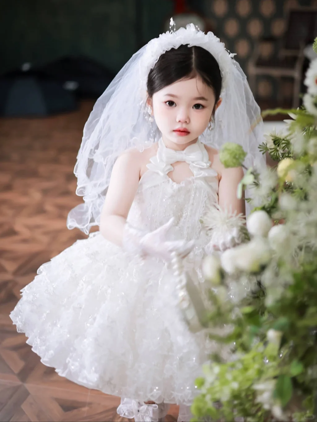 Cute Ball Gown Halter Tulle Flower Girl Dress - View 8 | FashionDia
