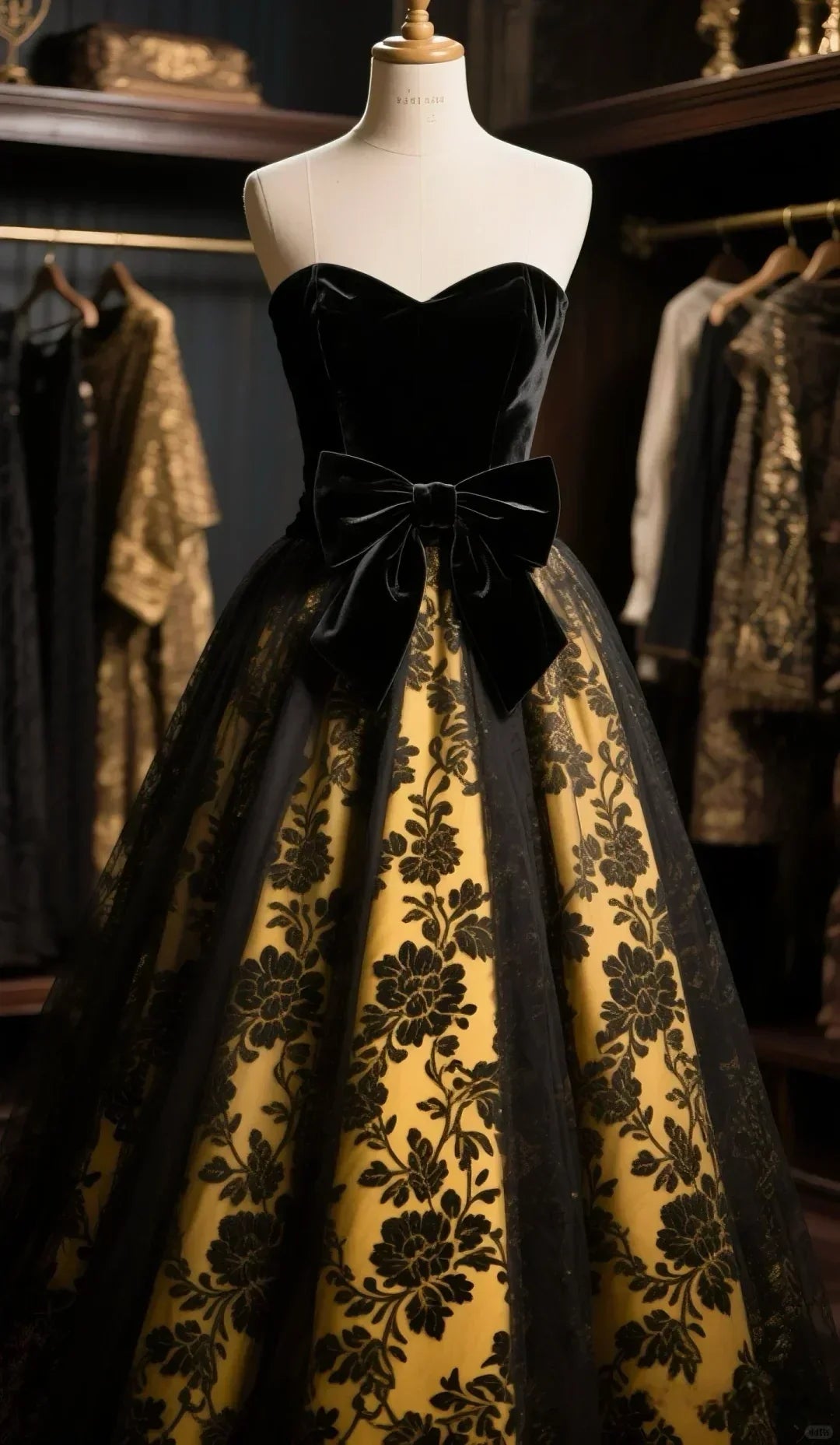 Ball Gown Sweetheart Velvet Tulle Flowers Long Prom Dress, Evening Dress