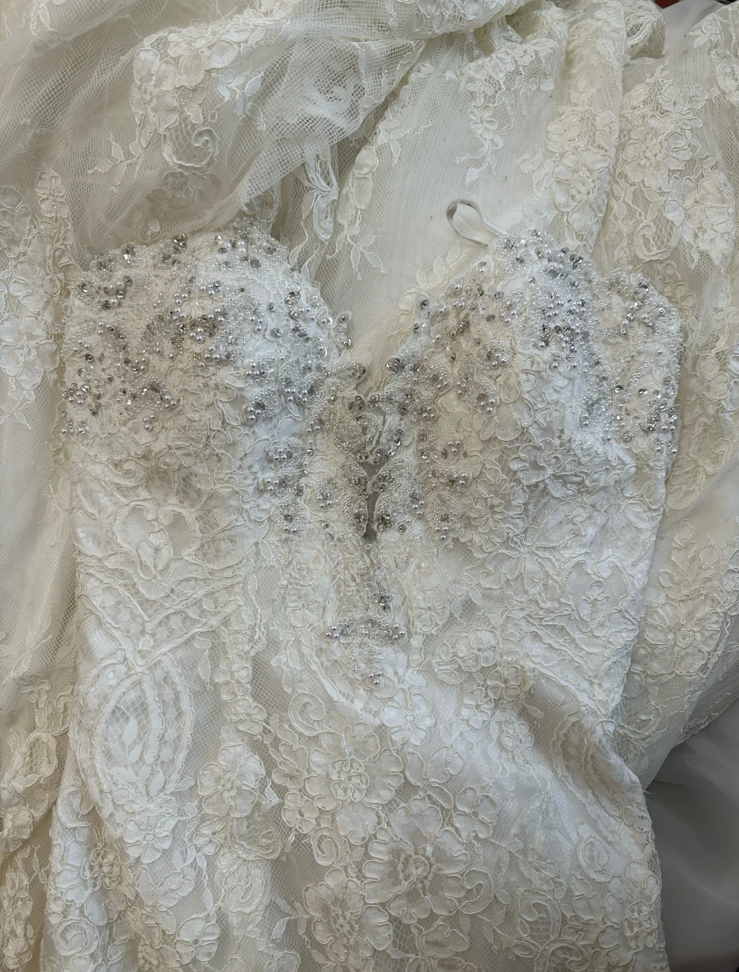Vintage Mermaid Sweetheart Lace Beaded Long Prom Dress, Evening Dress - View 3 | FashionDia