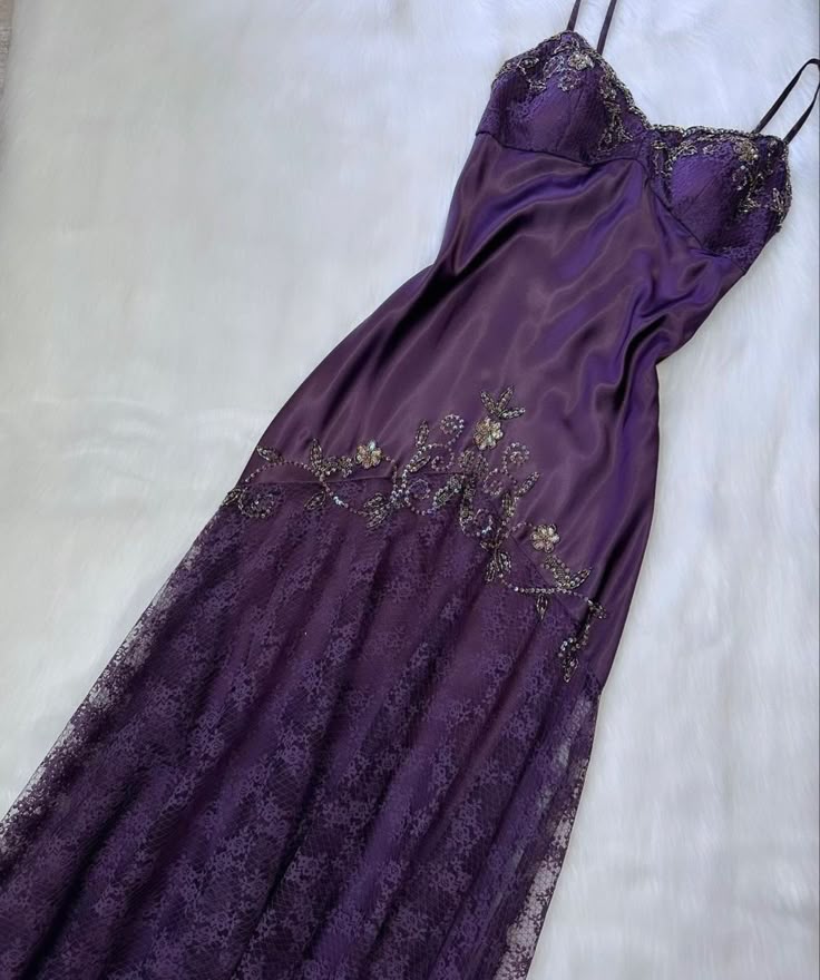 Charming Mermaid Spaghetti Straps Satin Lace Beaded Without Sleeves Long Prom Dress, Evening Dress - View 3 | FashionDia