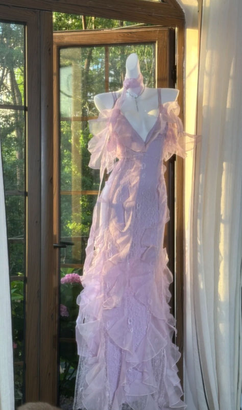 Charming Mermaid Spaghetti Straps Satin Ruffle Tulle Without Sleeves Long Prom Dress, Evening Dress - View 5 | FashionDia