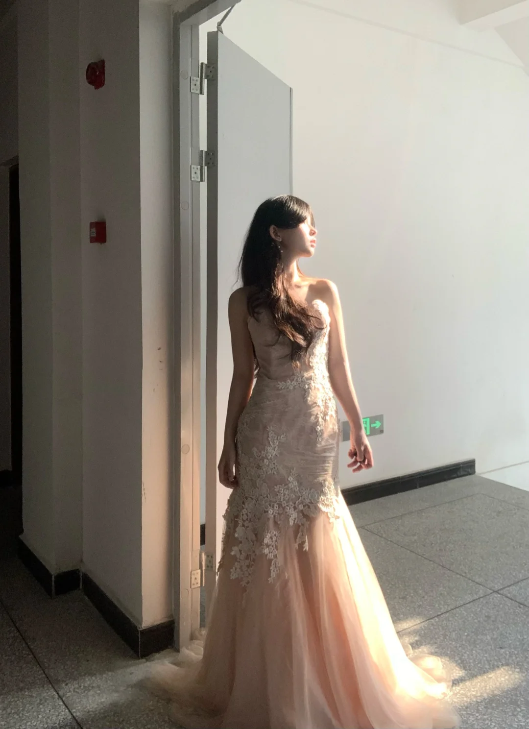 Elegant Mermaid Strapless Tulle Lace Without Sleeves Long Prom Dress, Evening Dress - FashionDia