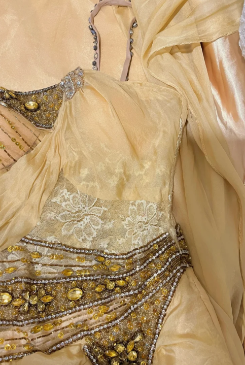 Gorgeous Mermaid Spaghetti Straps Chiffon Lace Beaded Without Sleeves Long Prom Dress, Evening Dress - View 4 | FashionDia