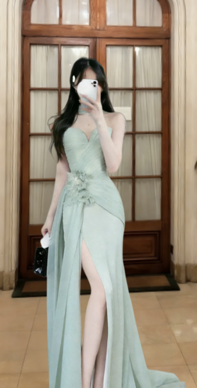 Charming Mermaid Sweetheart Tulle Long Prom Dress, Evening Dress - FashionDia