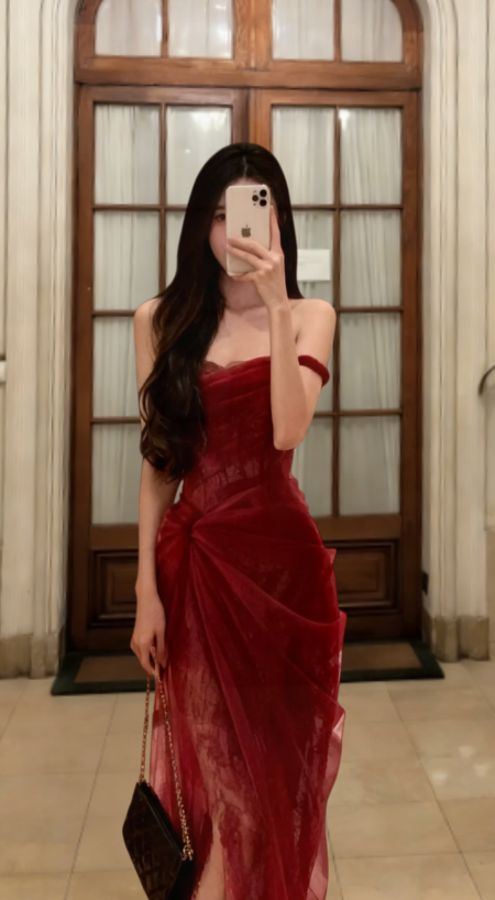 Charming Mermaid Off-the-Shoulder Tulle Lace Long Prom Dress, Evening Dress - FashionDia