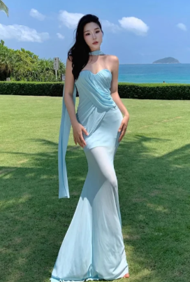 Formal Mermaid Sweetheart Chiffon Long Prom Dress, Evening Dress - FashionDia