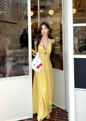 Elegant A-Line Halter Satin Long Prom Dress, Evening Dress - FashionDia