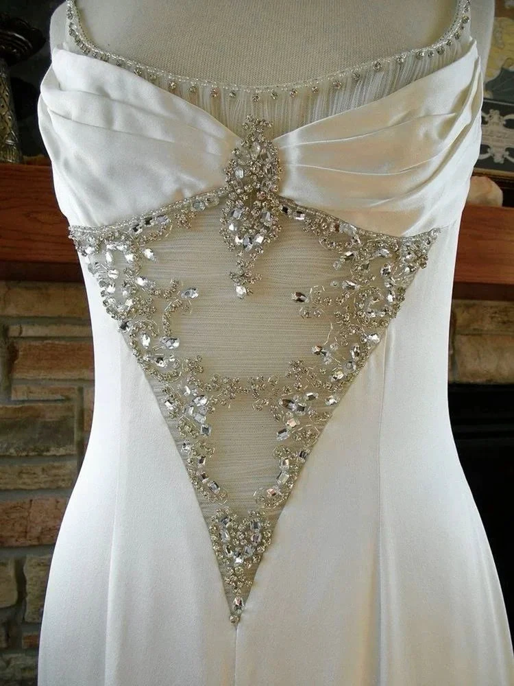 Sparkle White Long Wedding Dress,Wedding Guest Dress Y4399 by simplepromdress