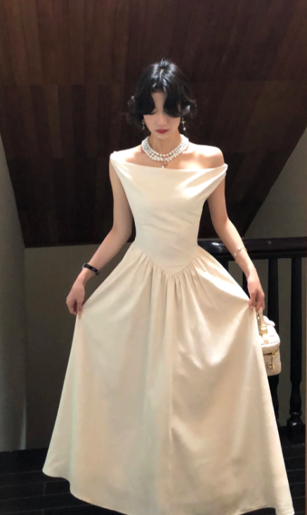 Elegant Sweet A-Line Satin Long Prom Dress, Evening Dress - View 3 | FashionDia