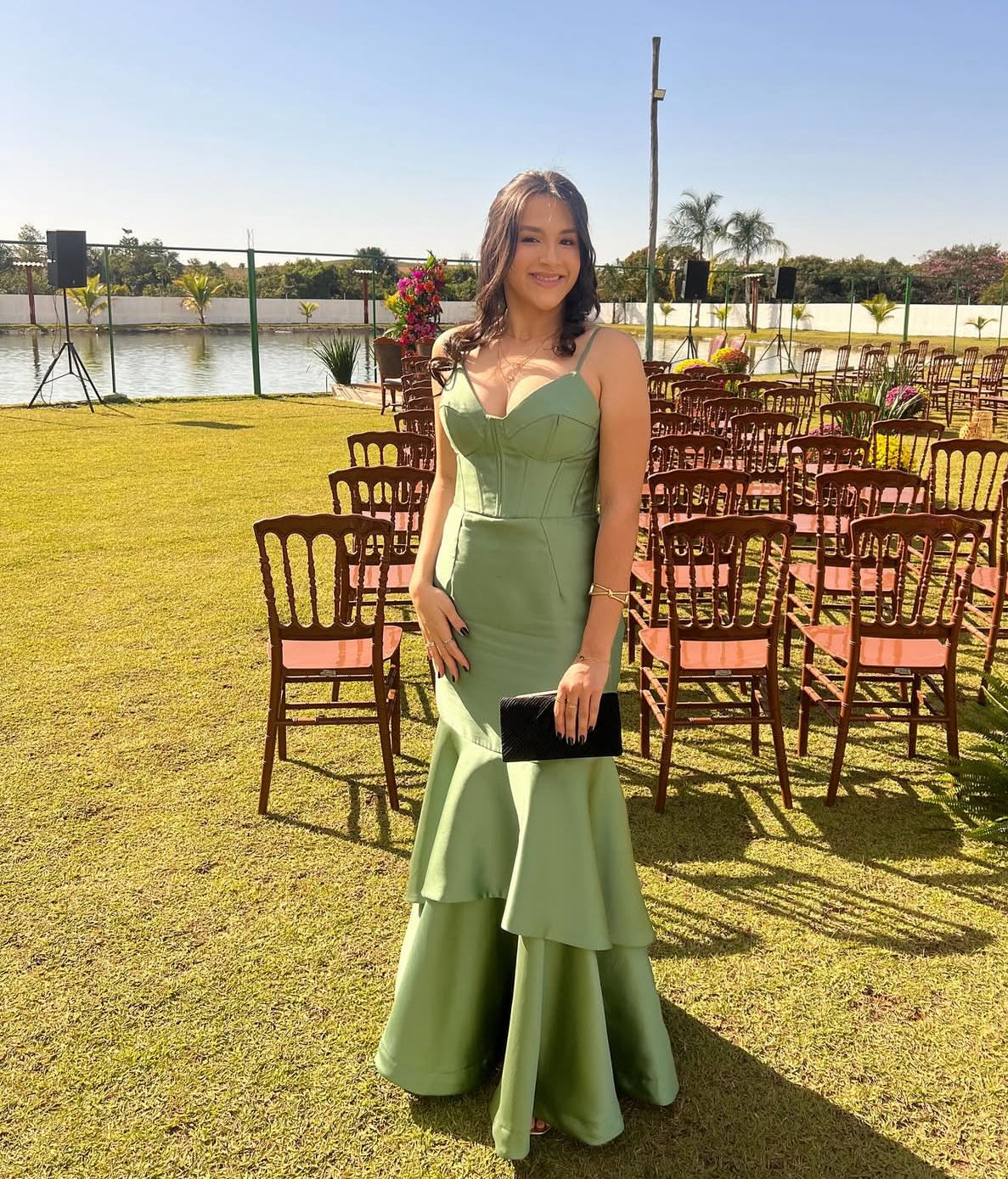 Spaghetti Straps Green Mermaid Long Prom & Evening Dress