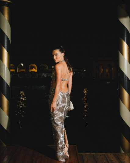 Gorgeous Halter Sequin Beaded Long Evening Dress Backless Slit Party Gown