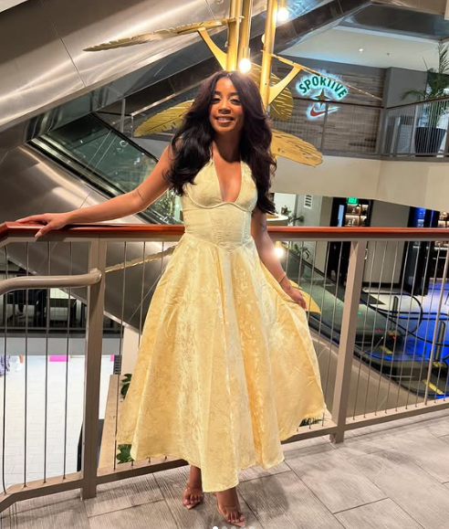 Pretty Yellow Satin Print Prom Dress,Halter A-Line Party Evening Dress - View 3 | FashionDia