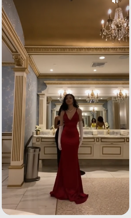Elegant Mermaid V Neck Long Prom Dress,Classic Burgundy Evening Dress Y1648 - View 3 | VelvetHem