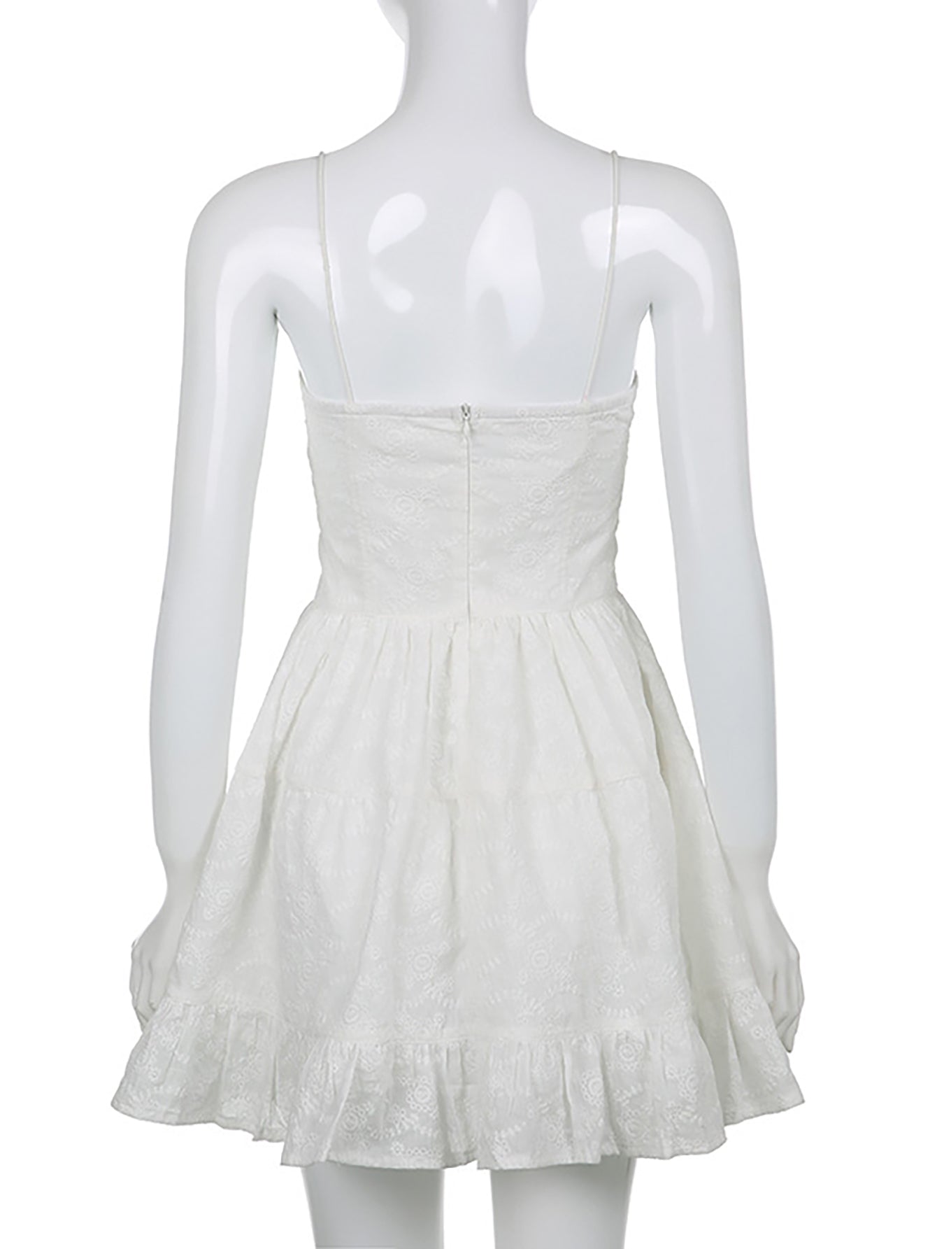 Strapless Lace A Line White Off The Shoulder Short Graduation Party Dress - Fashionpara