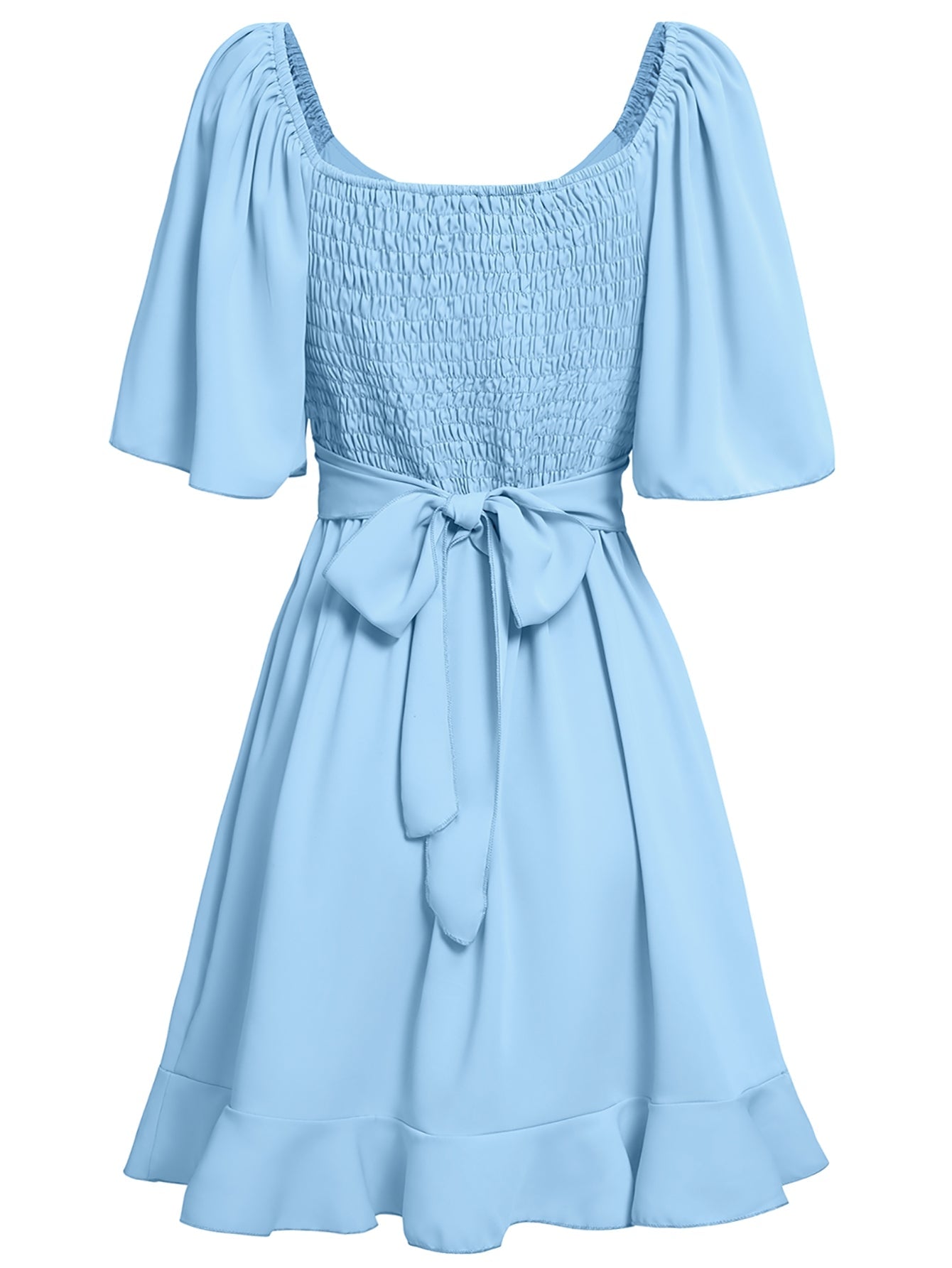 Apricot A Line Ruffles V Neck Short Graduation Party Dress - Fashionpara