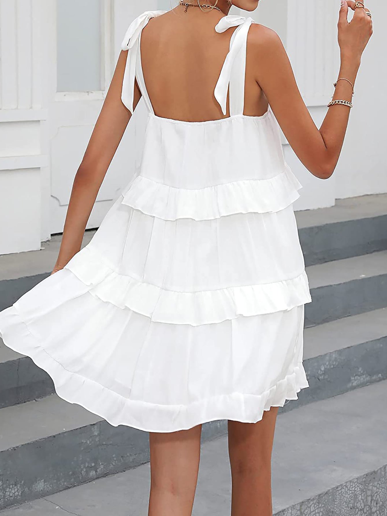 Black Ruffles Sweet Short Graduation Layered Cake Dress - Fashionpara