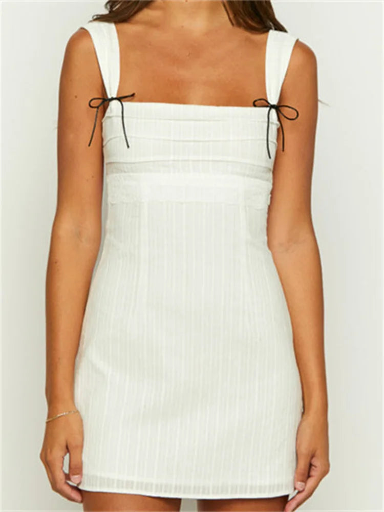 Retro Laceup Strap Sling Mini Dresses