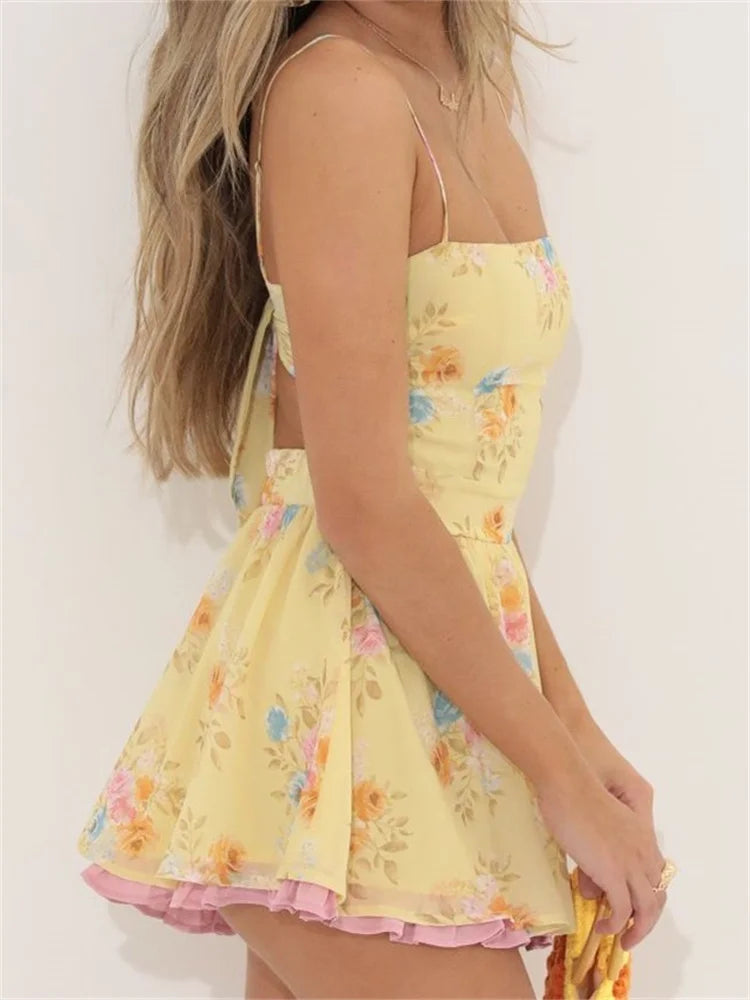 Sleeveless Spaghetti Strap Backless Mini Dresses - View 5 | VelvetHem