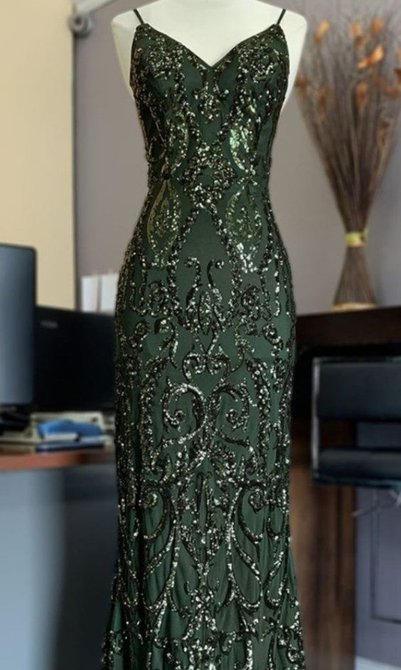 Charming Green Mermaid Evening Dress,Chic Evening Gown - FashionDia