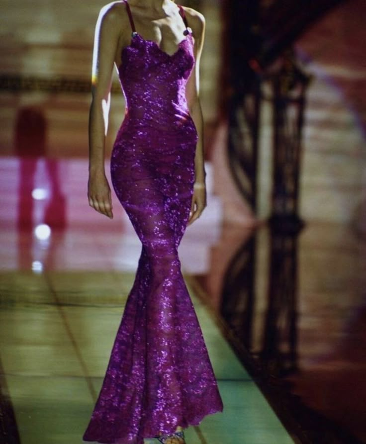 Sexy Spaghetti Straps Purple Lace Prom Dress,Mermaid Long Party Evening Gown