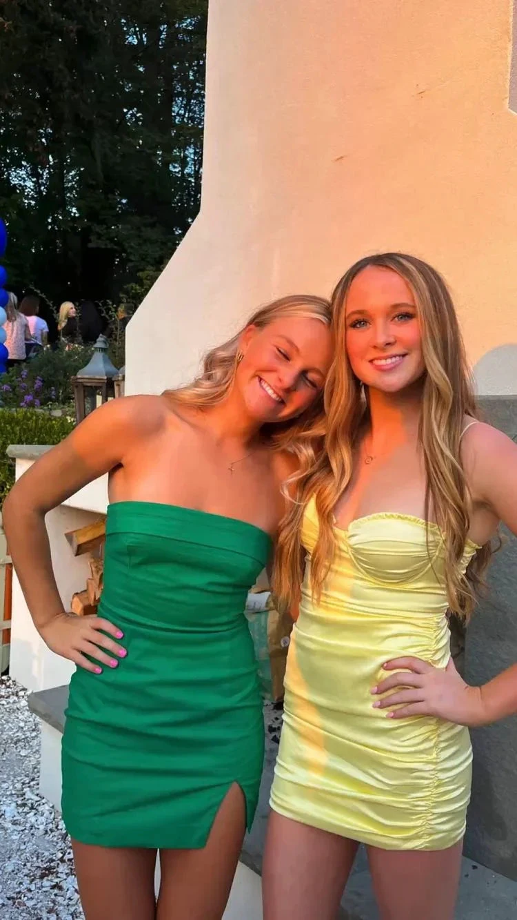 Cute Yellow Dress Yellow Mini Homecoming Dress (ZD12745)