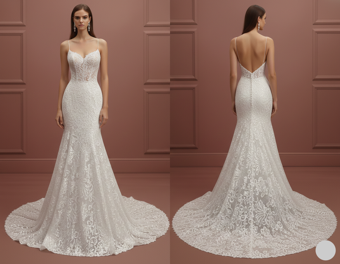 Cathedral Veil Wedding Dress Matching Long Lace Set Bridal - FashionDia
