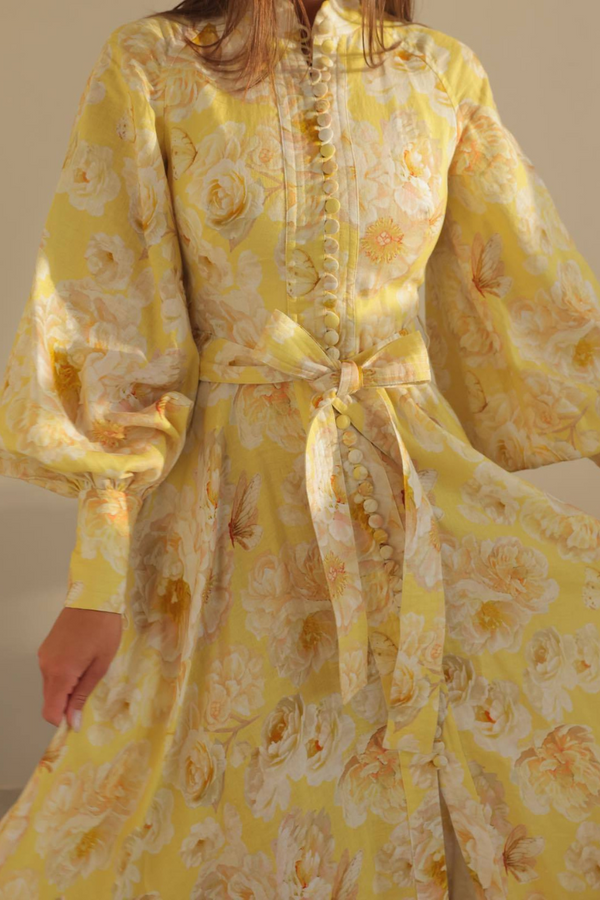 Paulina Elevated Balloon Sleeve Floral Maxi Dress Boutique Collection