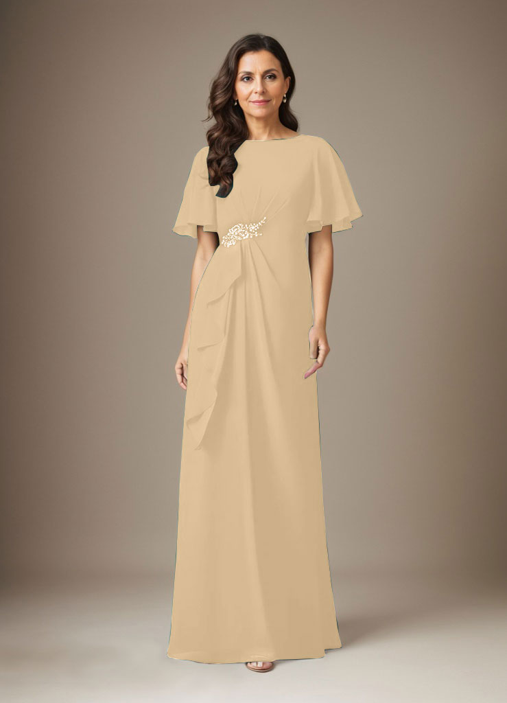 Dark Navy Sheath Beaded Chiffon Dress - View 11 | FashionDia