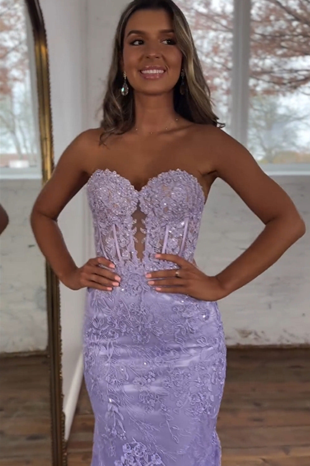 Charming Fuchsia Mermaid Sweetheart Backless Corset Prom Dress With Appliques