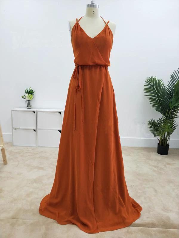 Charming Spaghetti Straps A-line Bridesmaid Dresses With Slit (ZD13256)