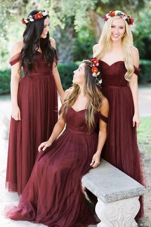 Burgundy Bridesmaid Dresses Long Bridesmaid Dresses BD087 by pgmdress