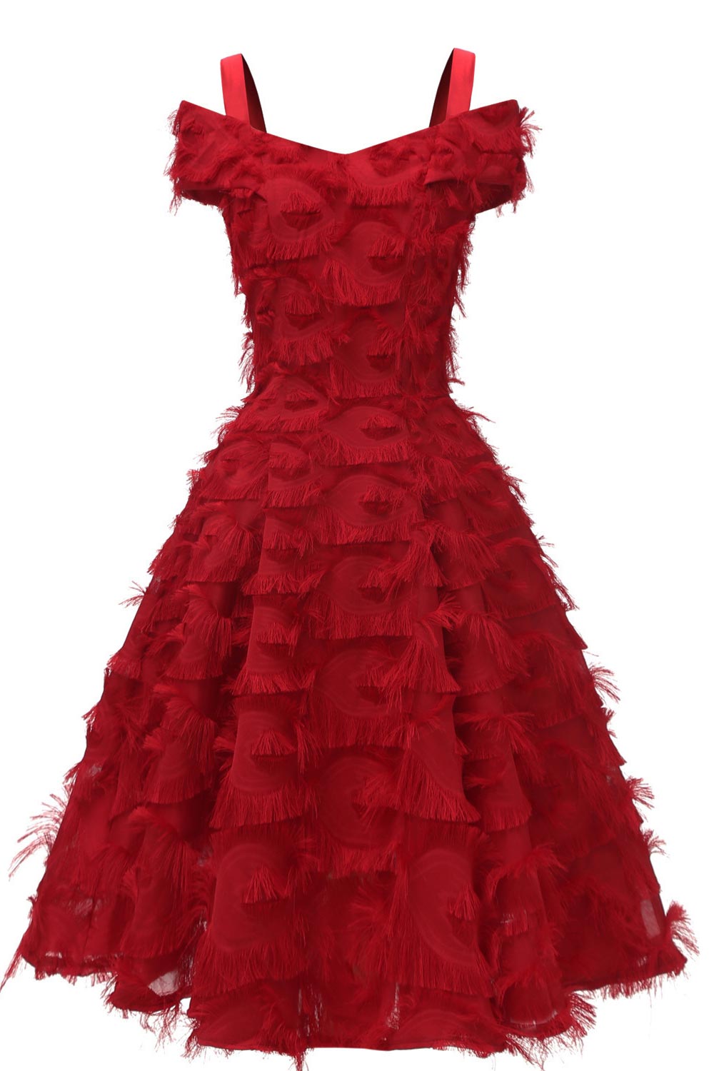 Chic Cold Shoulder Tassel Homecoming Dress - Fashionpara