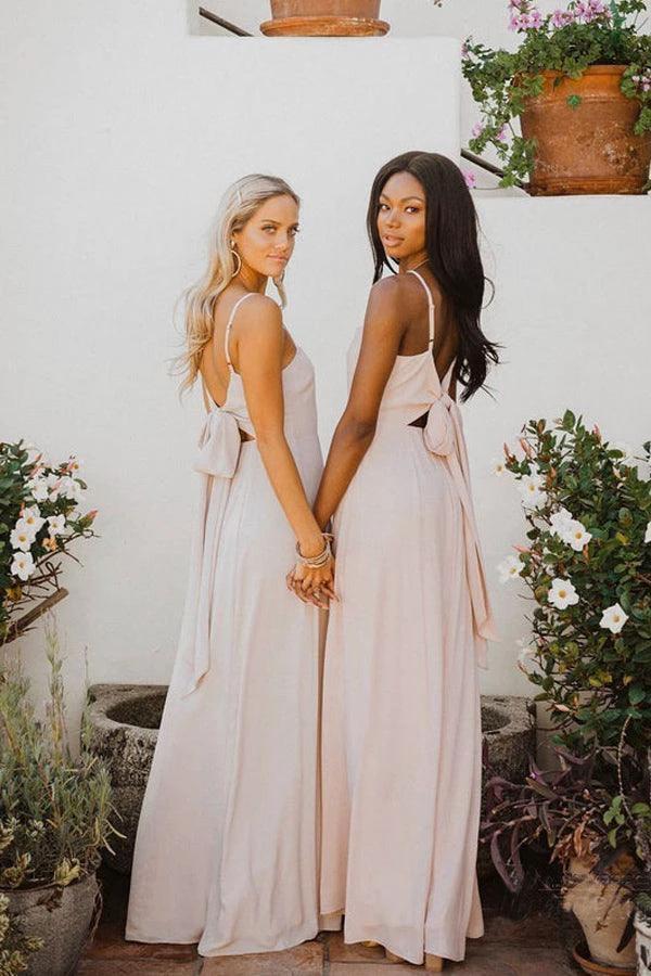 Chiffon Spaghetti Straps Neckline A-line Bridesmaid Dresses (ZD13266)