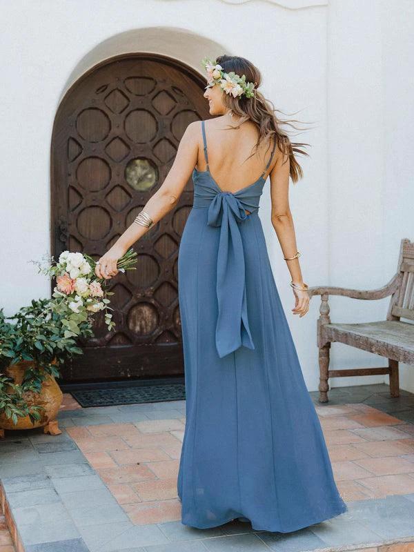 Chiffon Spaghetti Straps Neckline A-line Bridesmaid Dresses BD093 by pgmdress