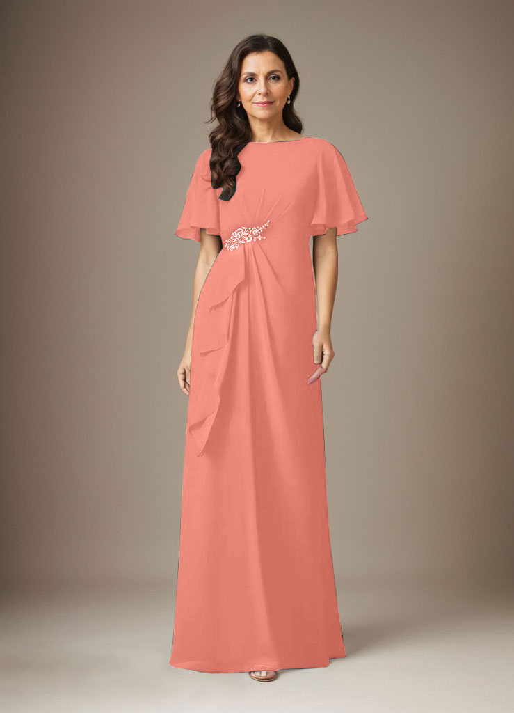 Dark Navy Sheath Beaded Chiffon Dress - View 13 | FashionDia
